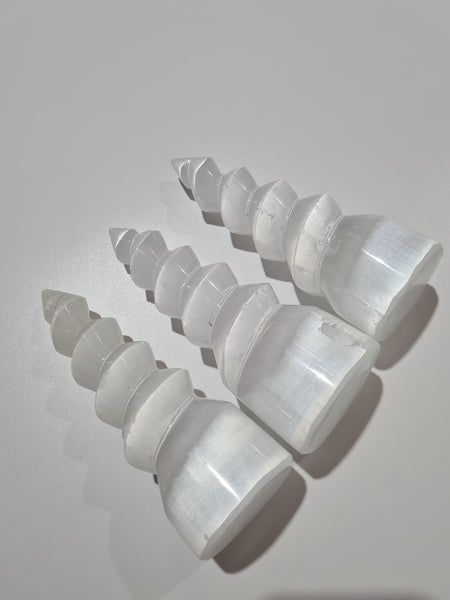 Selenite Unicorn Horn