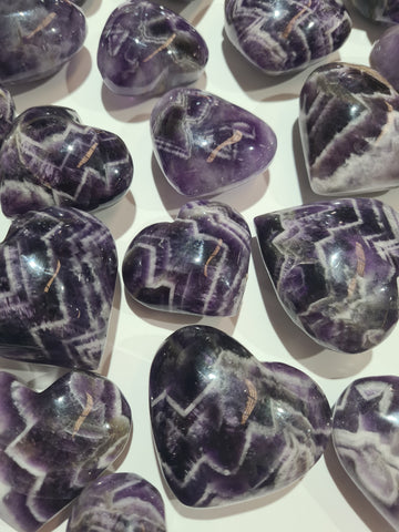 Chevron Amethyst Hearts
