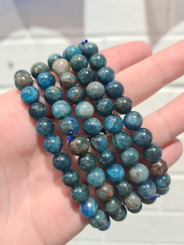 Blue Apatite Bead Bracelets