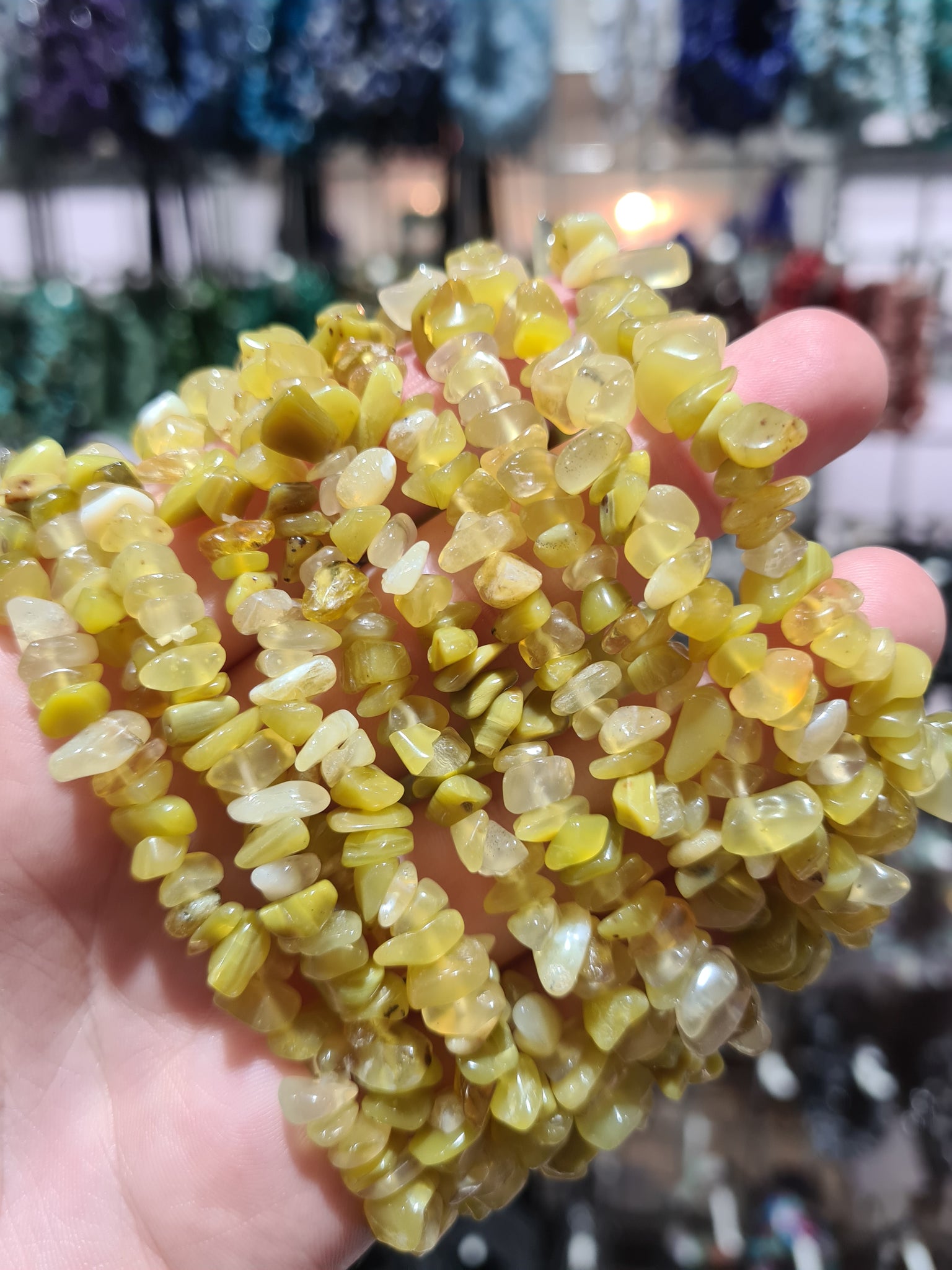 Yellow Opal Chip Bracelets