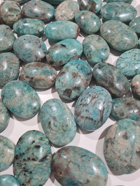 Amazonite Smoky Palm Stones