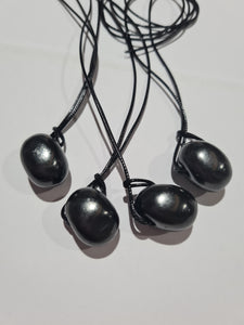 Drilled Shungite Tumbled Necklace