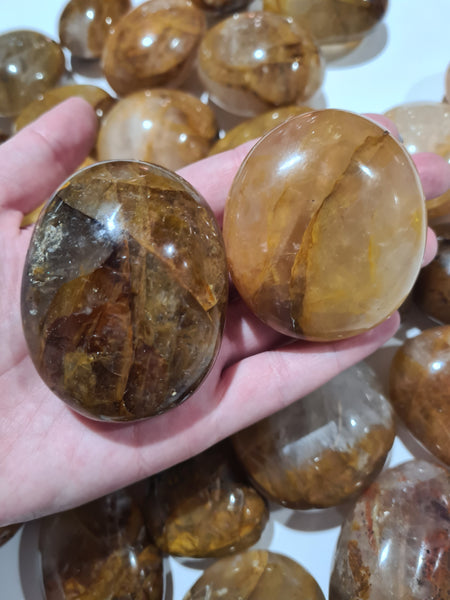 Golden Healer Quartz Palm Stones