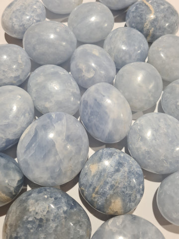 Blue Calcite Palm Stones