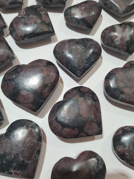 Garnet in Arfvedsonite Hearts