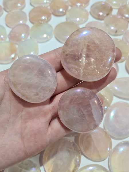Rose Quartz Aura Flatstones