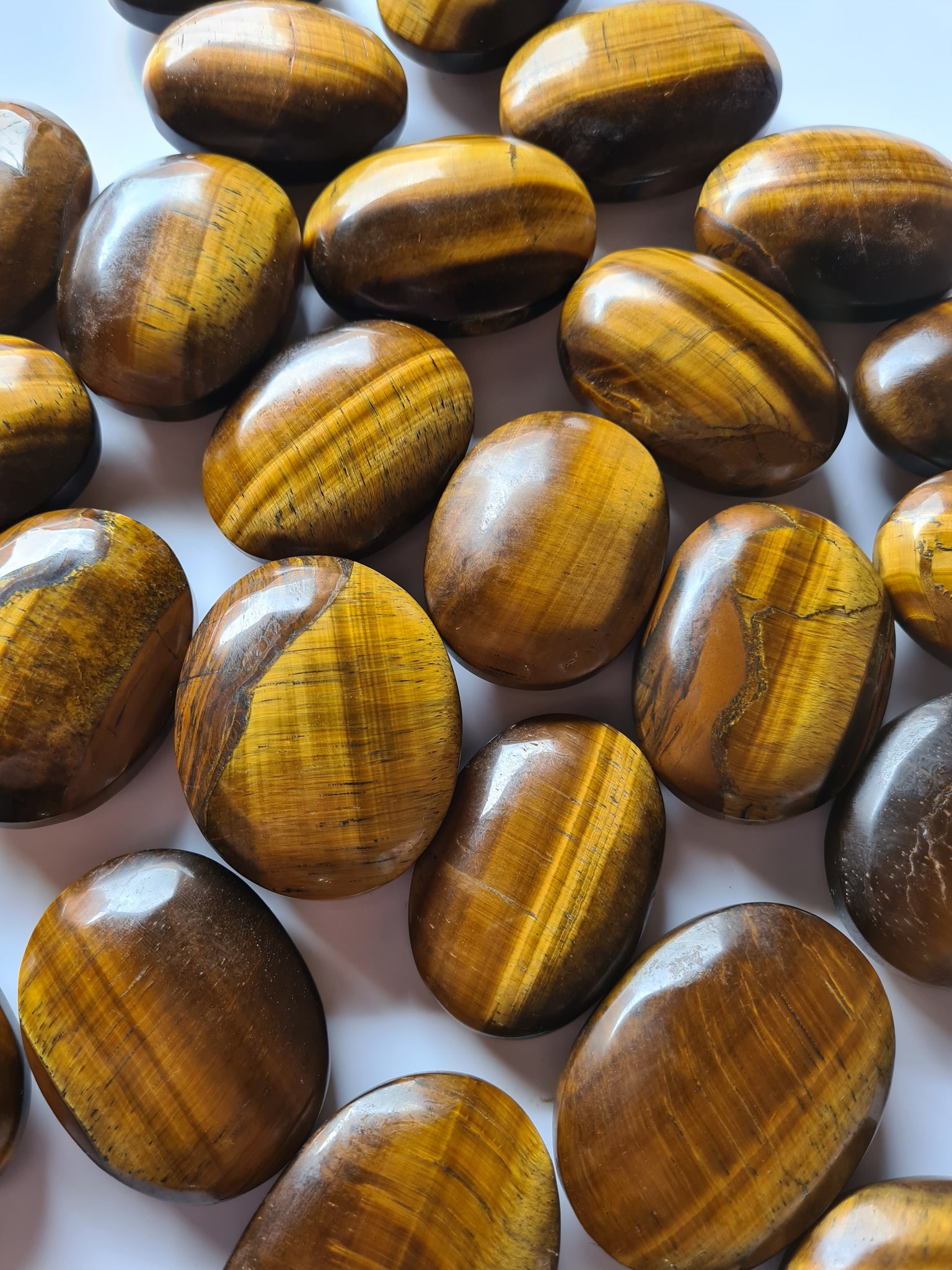 Gold Tigers Eye Palm Stones
