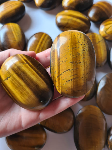 Gold Tigers Eye Palm Stones