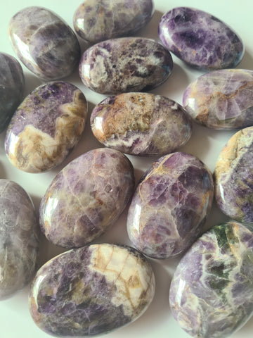 Chevron Amethyst Palm Stones