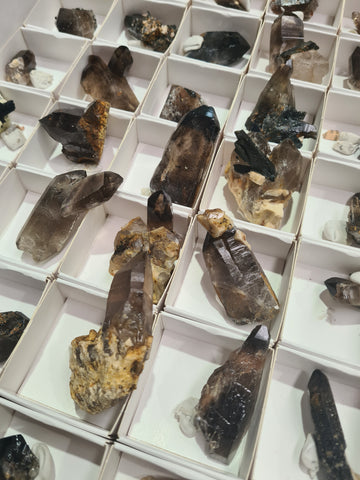 Smoky Quartz w Aegirine & Feldspar (Zomba Malosa, Malawi)