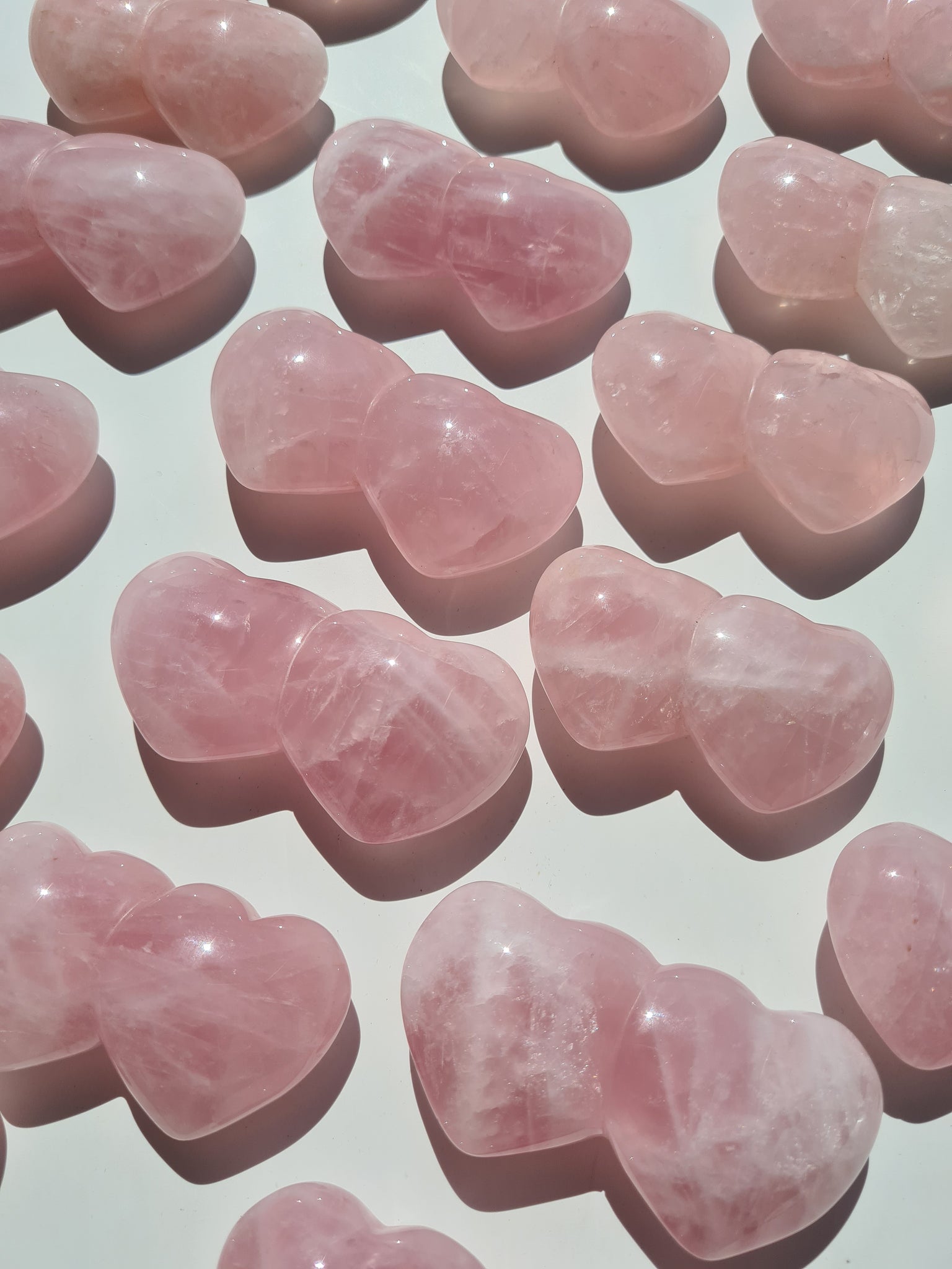 Rose Quartz Double Hearts