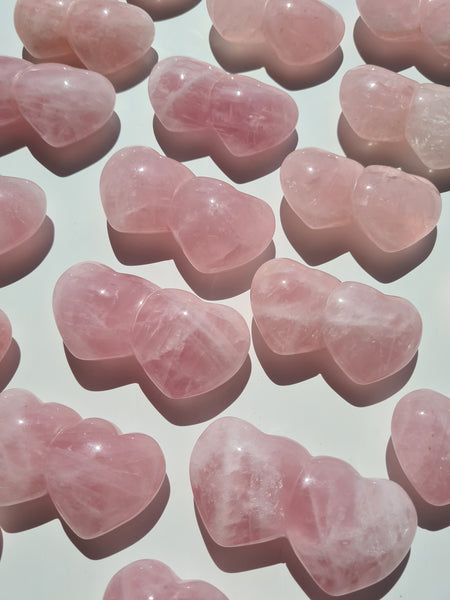 Rose Quartz Double Hearts