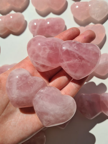 Rose Quartz Double Hearts