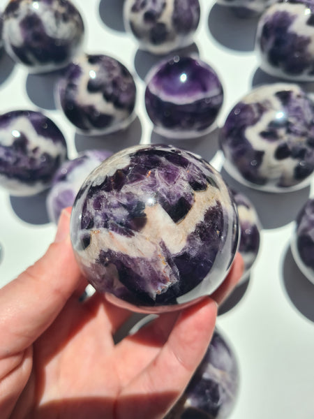 Chevron Amethyst Spheres