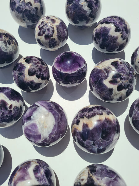 Chevron Amethyst Spheres