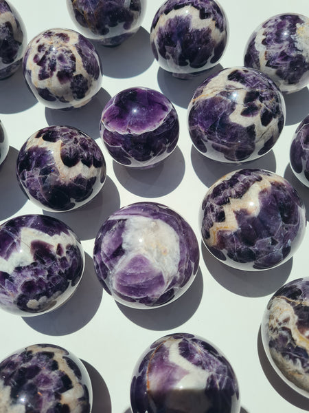 Chevron Amethyst Spheres
