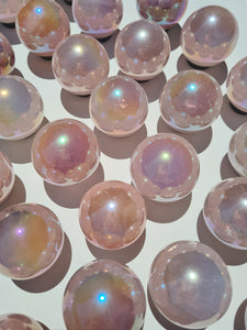 Rose Aura Quartz Spheres