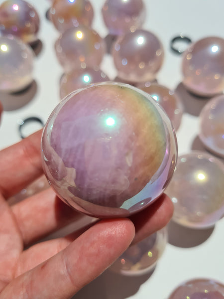 Rose Aura Quartz Spheres