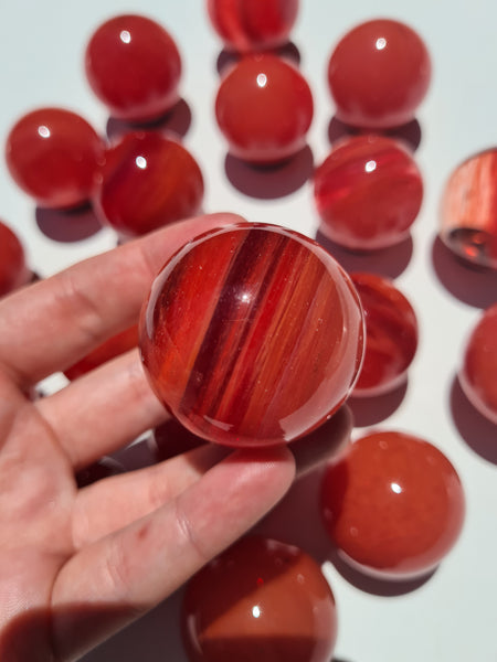 Strawberry Obsidian Spheres