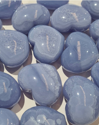 Blue Chalcedony Hearts