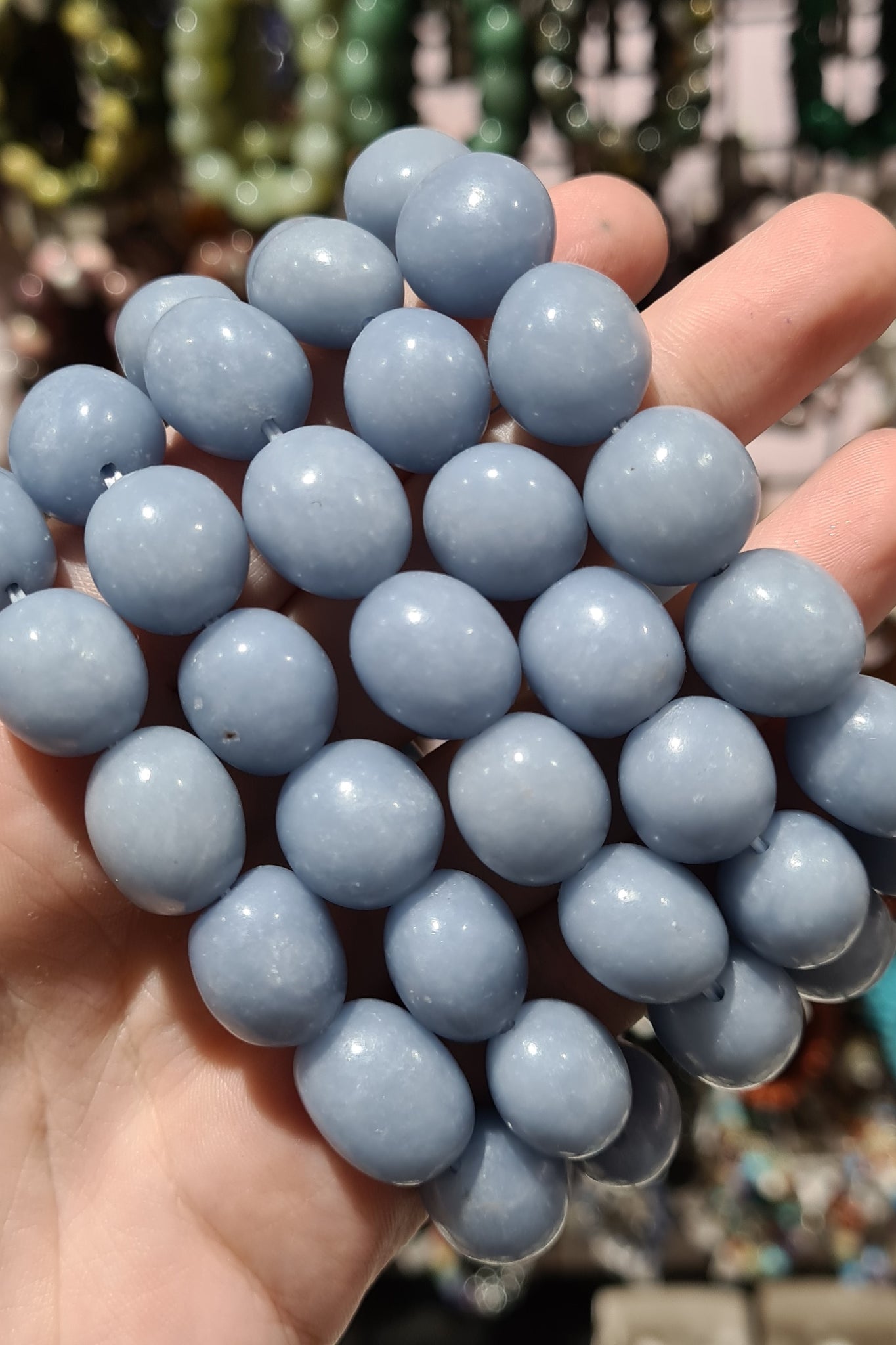 Angelite Tumbled Bracelets