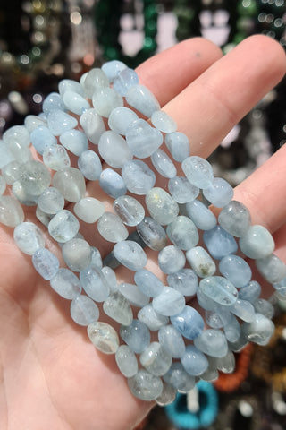 Aquamarine Small Tumble Bracelets