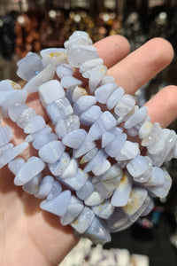 Blue Lace Agate Large Chip Bracelets