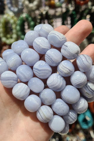 Blue Lace Agate Tumbled Bracelets