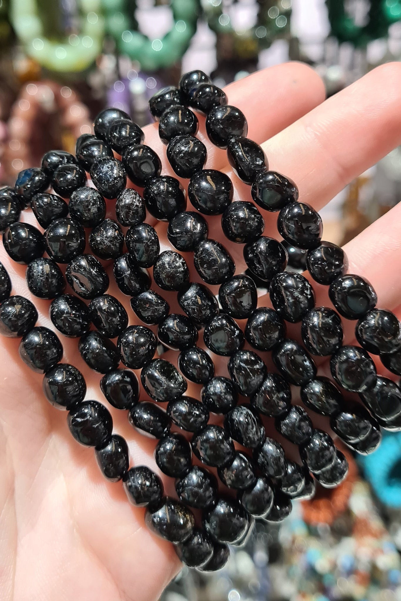 Black Tourmaline  Small Tumbled Bracelets