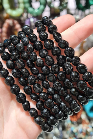Black Tourmaline  Small Tumbled Bracelets