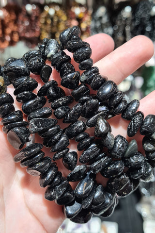 Black Tourmaline Large Chip Bracelets