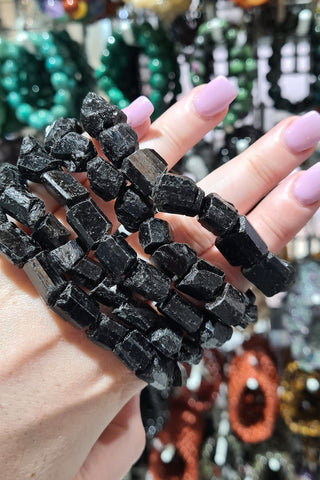 Raw Black Tourmaline Bracelets