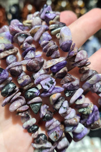 Charoite Large Chip Bracelets