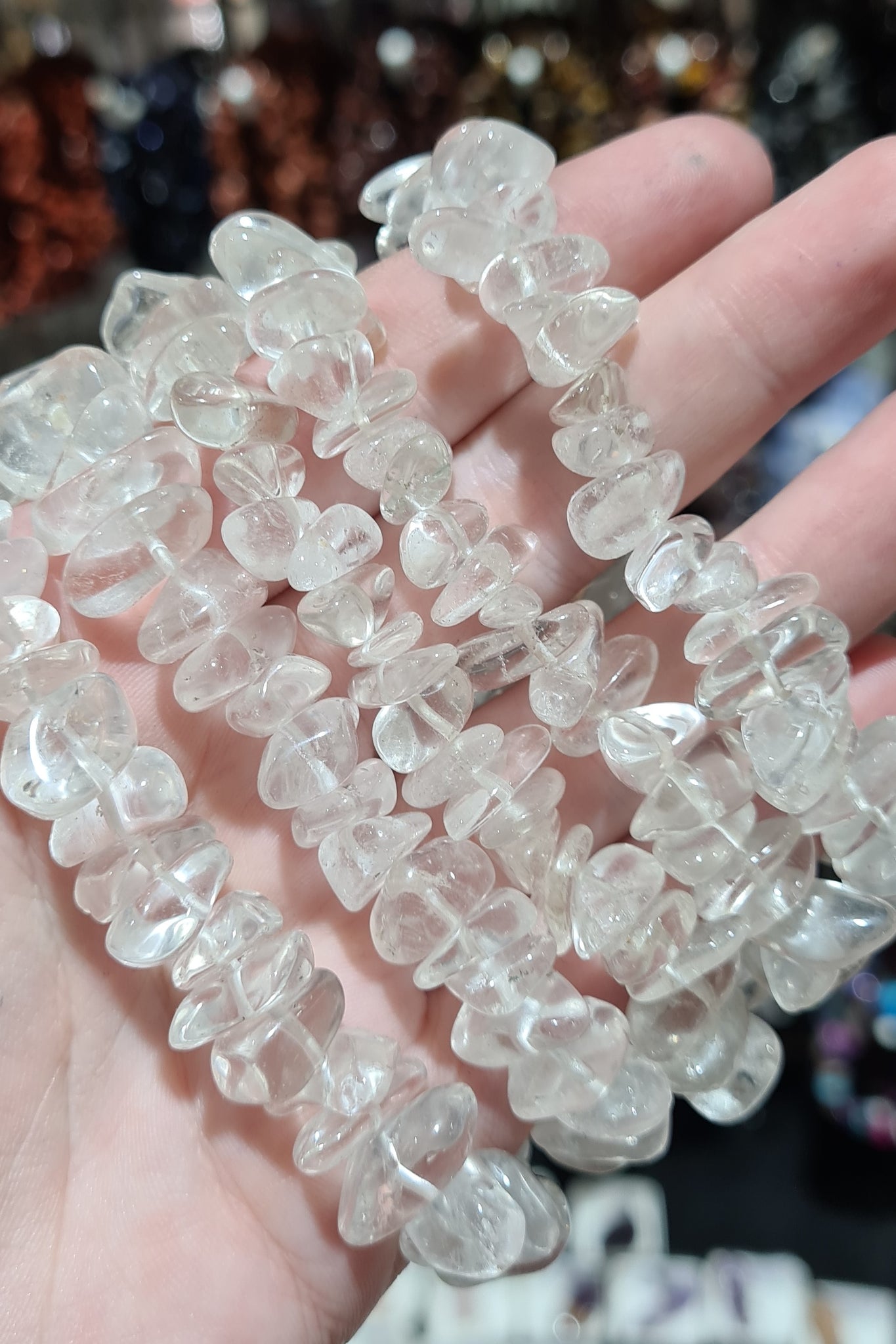 Clear Quartz Large Chip Bracelets
