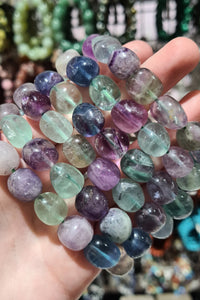 Rainbow Fluorite Tumbled Bracelets