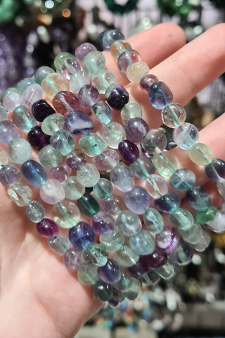 Rainbow Fluorite Small Tumbled Bracelets