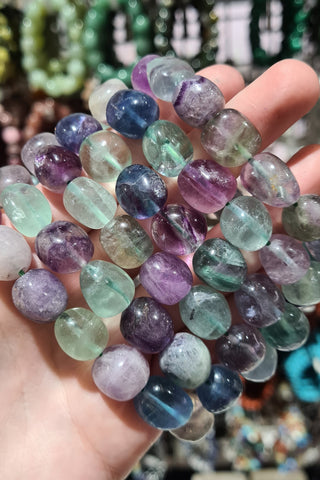 Rainbow Fluorite Tumbled Bracelets