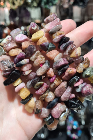 Mixed Tourmaline Large Chip Bracelets