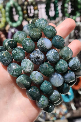 Moss Agate Tumbled Bracelets