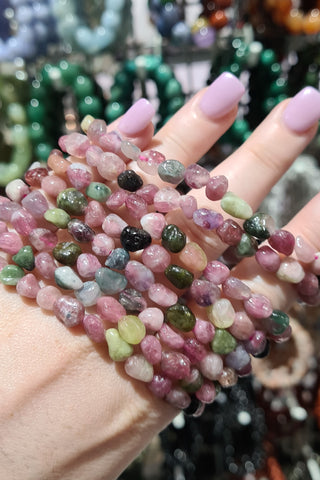 Mixed Tourmaline Small Tumbled Bracelets