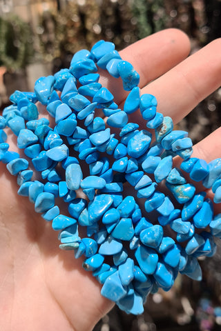 Blue Howlite (Dyed) Chip Bracelets