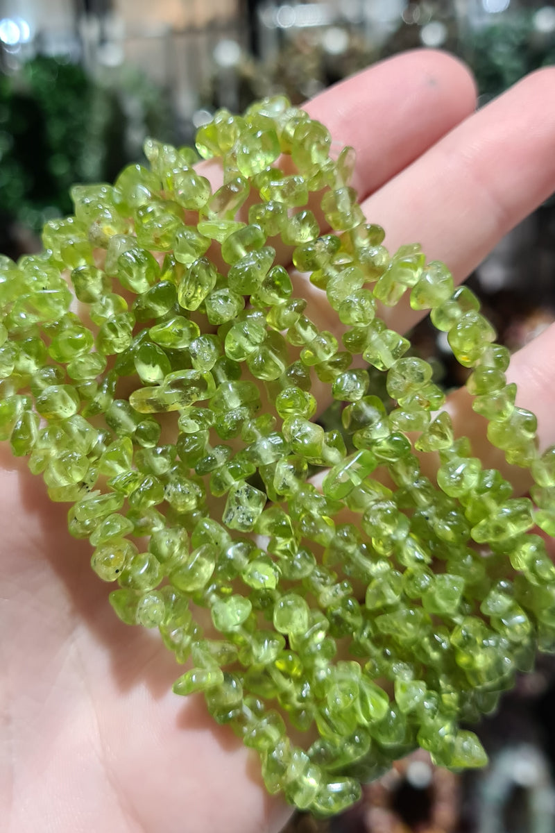 Peridot Chip Bracelets Aquarius Crystals