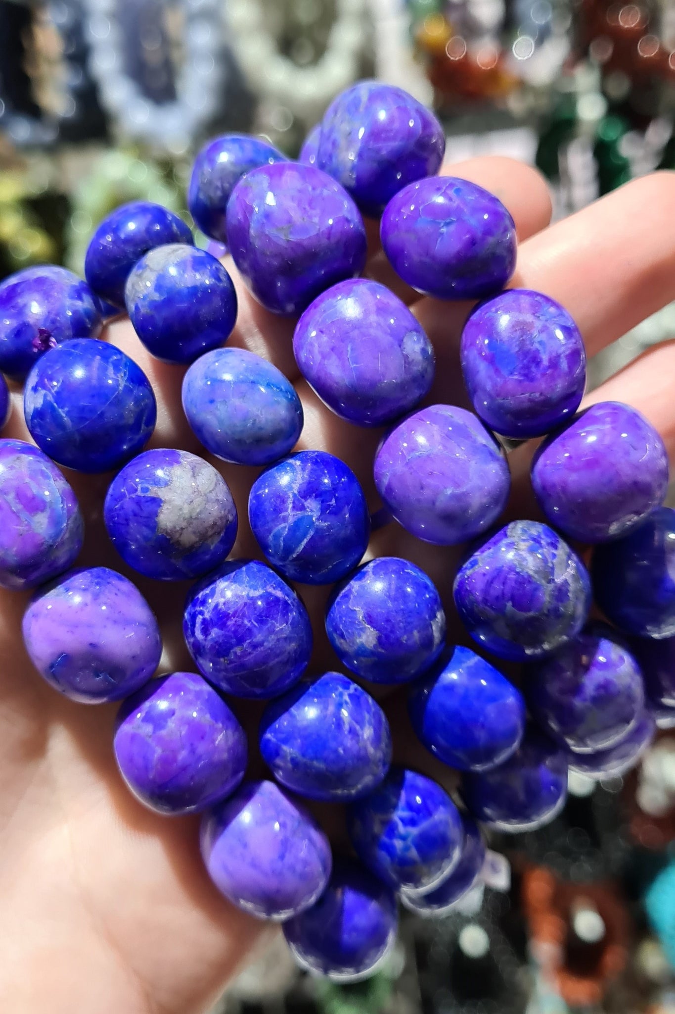 Purple Howlite (Dyed) Tumbled Bracelets
