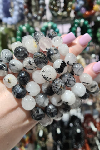Tourmalinated Quartz Tumbled Bracelets