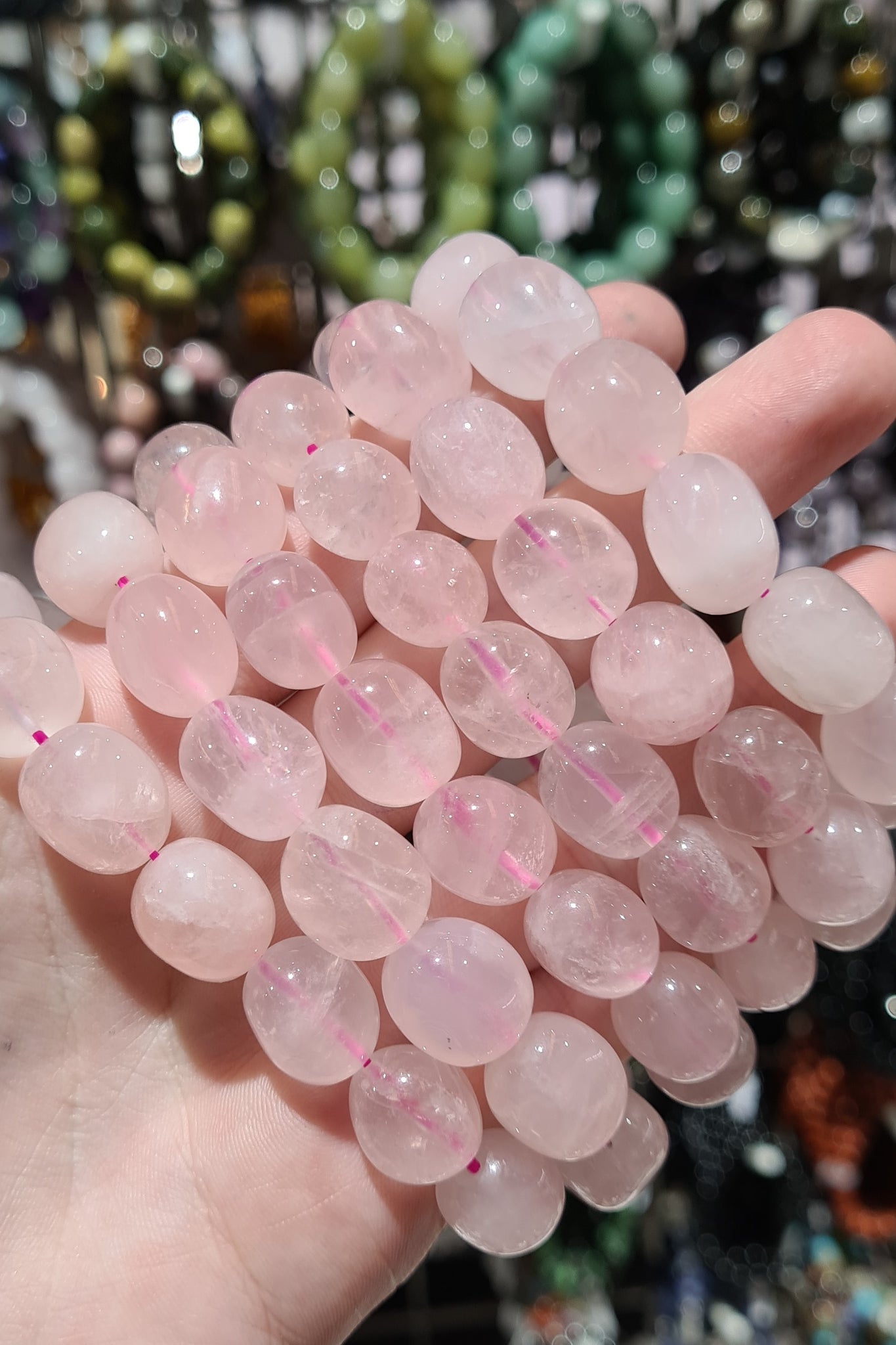 Rose Quartz Tumbled Bracelets