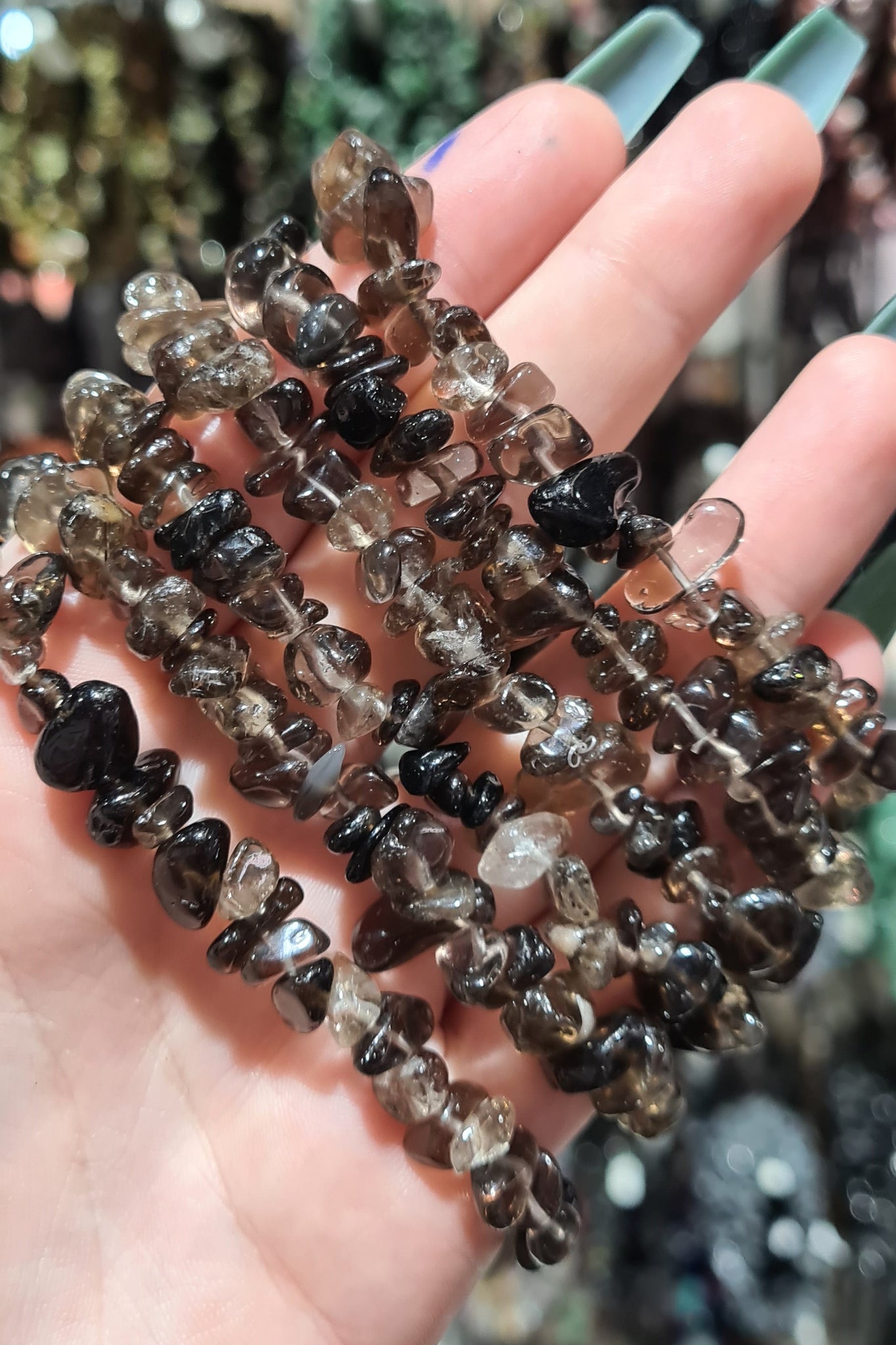 Smoky Quartz Chip Bracelets