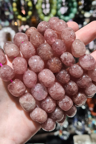 Strawberry Quartz Tumbled Bracelets
