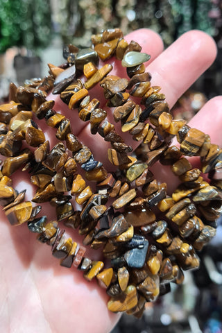 Gold Tigers Eye Chip Bracelets