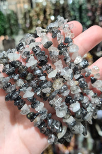 Tourmalinated Quartz Chip Bracelets