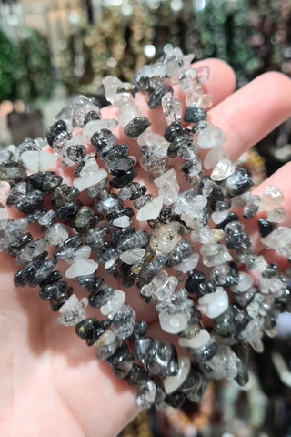 Tourmalinated Quartz Chip Bracelets